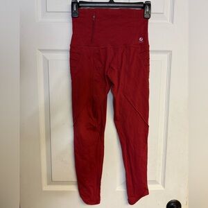 Oiselle High Rise Burnt Orange Red Aero Tights Activewear Leggings Size 2